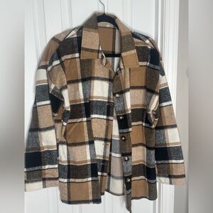 Plaid Women's Jacket in Brown and Black